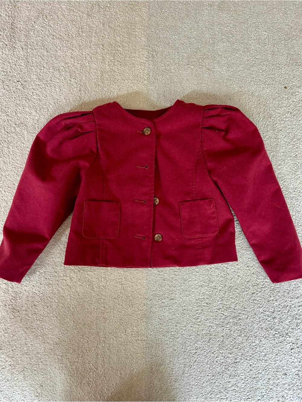 Janie and Jack Crimson Puff-Sleeve Jacket